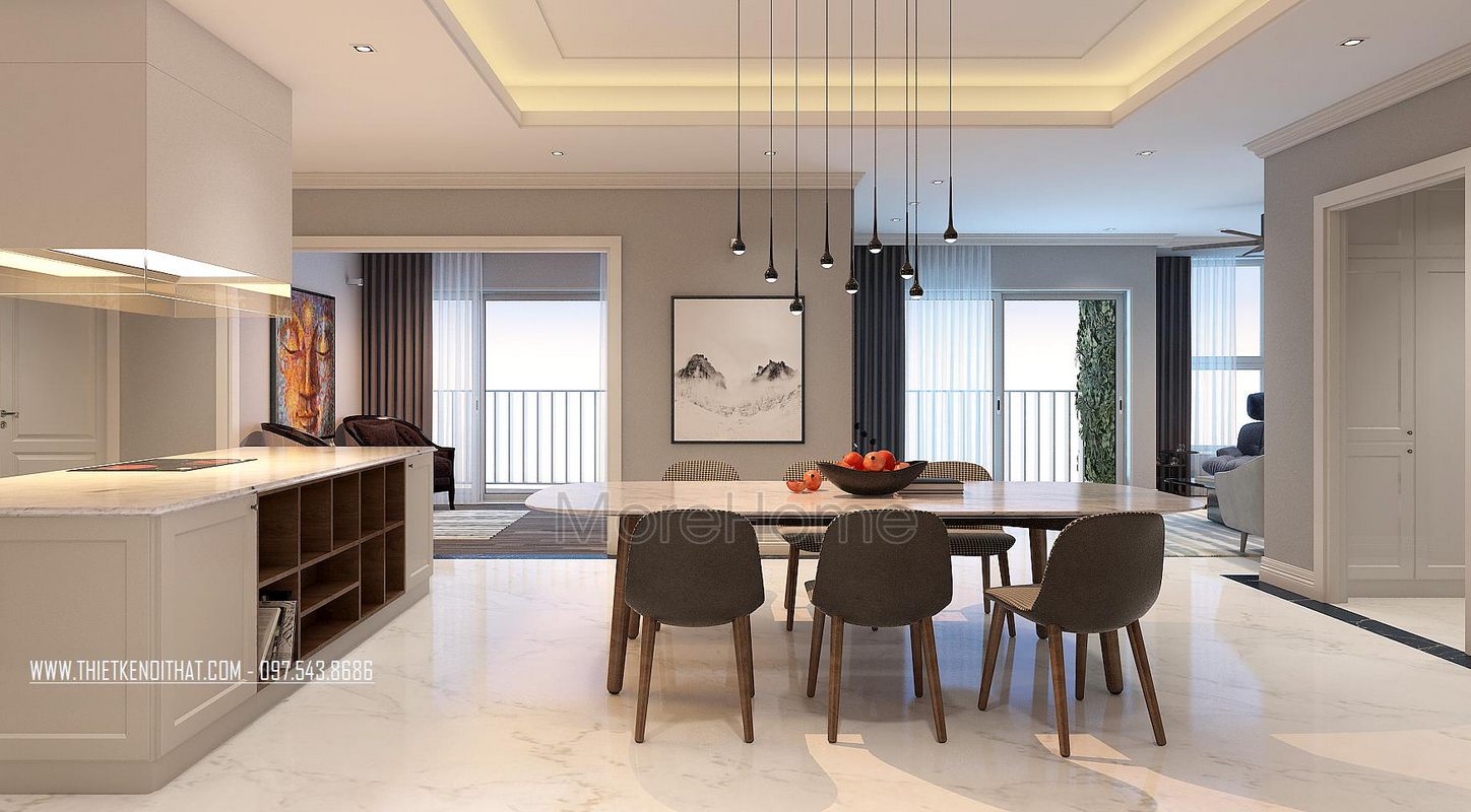 Thiết kế nội thất phòng khách chung cư keangnam Nam Từ Liêm